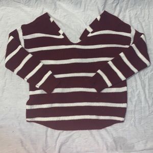 open back sweater. lightly used. 25in. long, 20in. wide, 19in. sleeves.